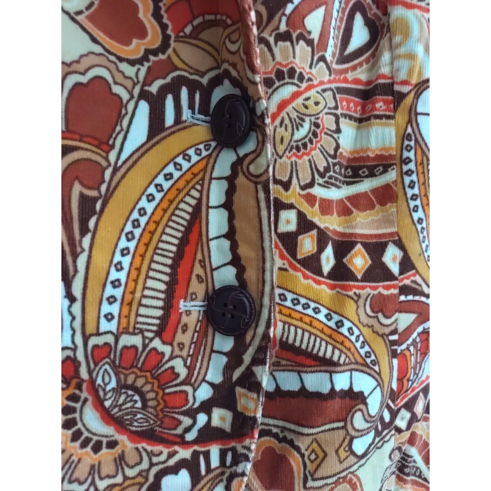 August Silk Brown Multicolor Pattern Corderoy Psy… - image 4